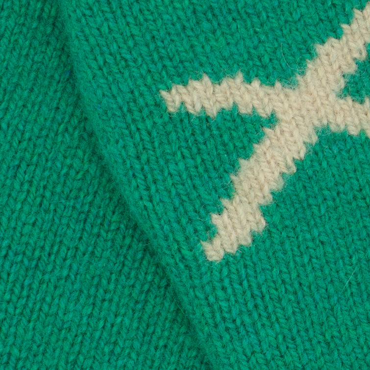 STULPE X - emerald green / X in toast K8-101